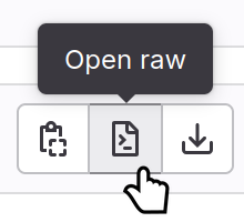 Open Rawと表示されたボタン
